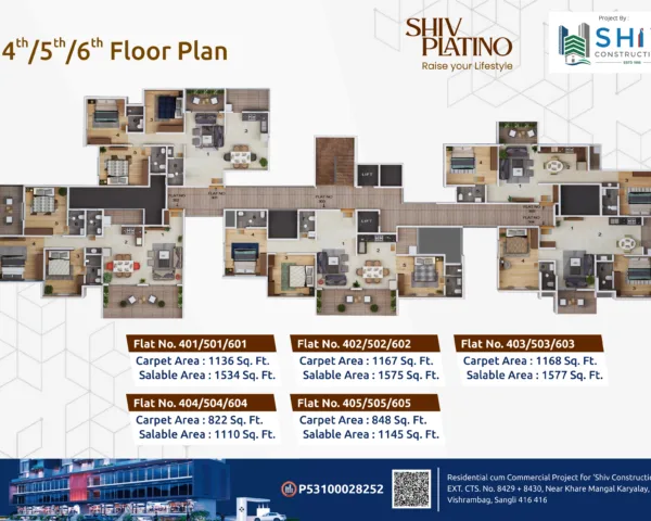 4th / 5th / 6th Floor Plan